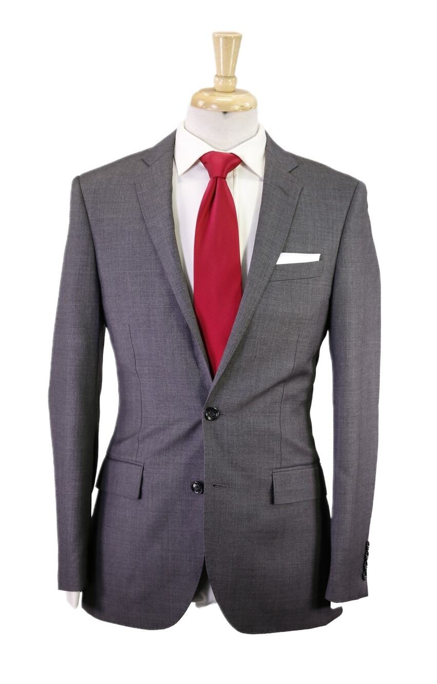 J Crew Ludlow Slim Fit Solid Dark Gray Italian Wool 2-Btn Suit Mens 36R